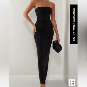 Heiress black strapless diamante maxi tube gown dress